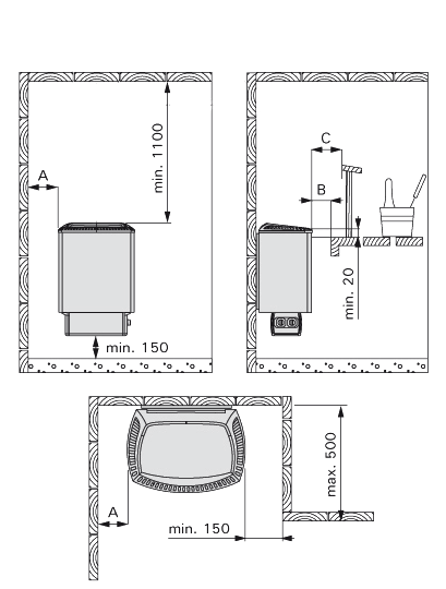 schema poêle Harvia Sound Steel