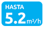 jusqu'à 5,2m3/h