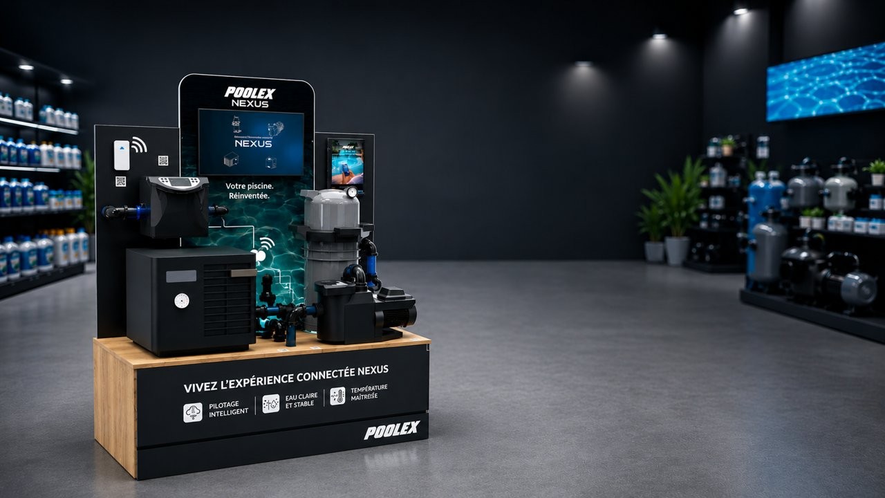 Expositor Poolex Nexus en showroom