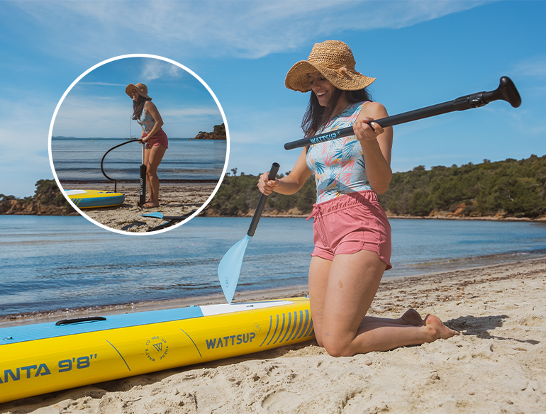 Pack complet Wattsup Manta : planche, pagaie, et pompe inclus